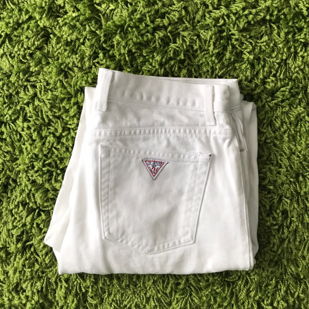 Vintage White Guess High Waist Skinny Denim Jeans